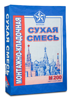 Монтажно-кладочная смесь РУСЕАН  М-200 (40 кг) 9876 - фото 8770