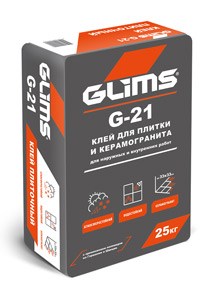 Клей для плитки и керамогранита Глимс, GLIMS G-21 (25кг) - фото 8786